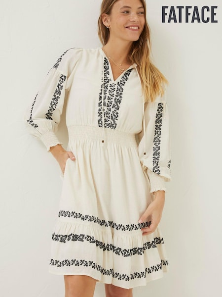 FatFace Natural Devin Embroidered Dress (T60373) | €43