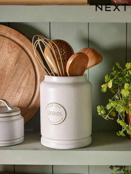 Natural Country Badge Utensil Pot (T60607) | $33