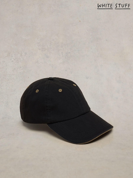 White Stuff Black 100% Cotton Baseball Cap (T60750) | AED58