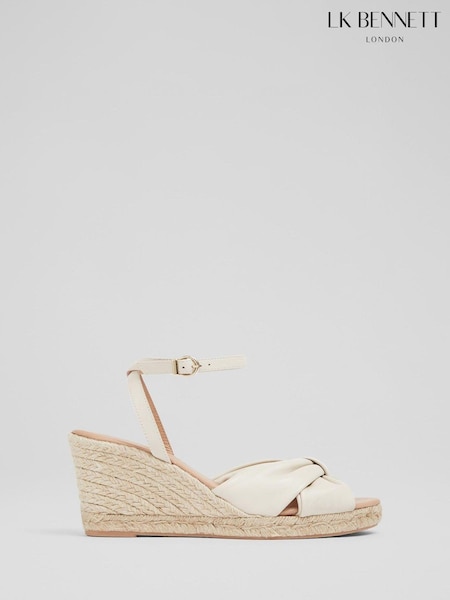 LK Bennett Natural Angela Suede Espadrille Sandals (T60990) | $348