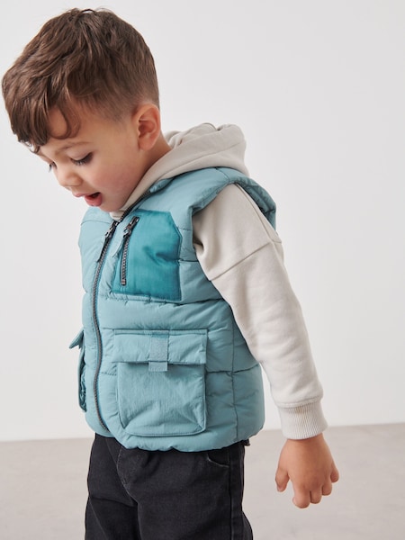 Mineral albastru - Gilet căptușit (3luni-10ani) (T60992) | 119 LEI - 139 LEI