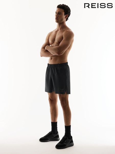 Black - Regular Reiss 5 Deep Split Short Reiss | Castore 5-inch Training Shorts