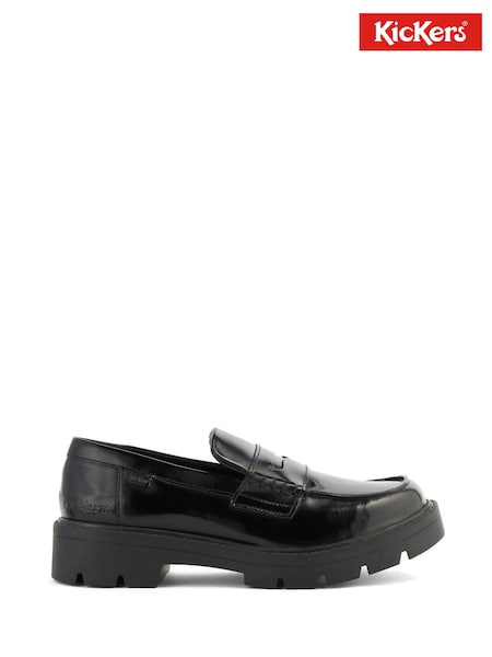 Kickers Black Womens Kori Leather Loafers (T61092) | AED247