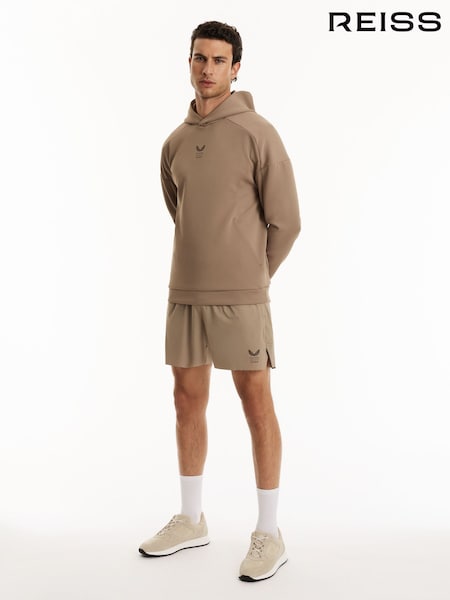 beige - Regular Reiss Flex Hoodie Reiss | Castore Technical Flex Hoodie