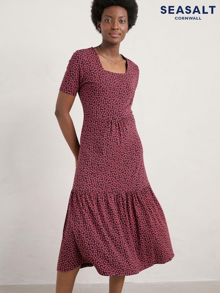 Seasalt Cornwall Red Paint Shards Jersey Midi Dress (T61881) | €33.50