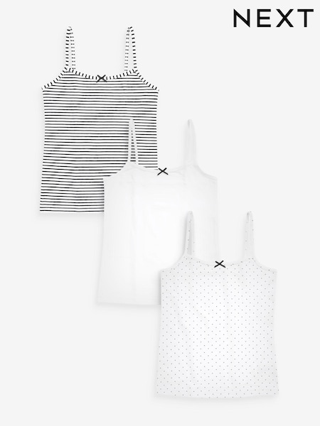 črna/bela - Strappy Cami Vest 3 Pack (1.5-16yrs) (T61894) | € 8 - € 12