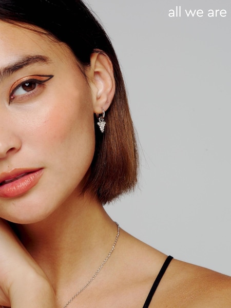 All We Are Silver Tone Spina Crystal Thorn Huggie Earrings (T62748) | €16