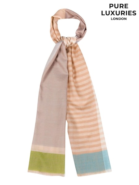 Pure Luxuries London Cream Charon Cashmere & Merino Wool Pashmina Scarf (T63291) | €124