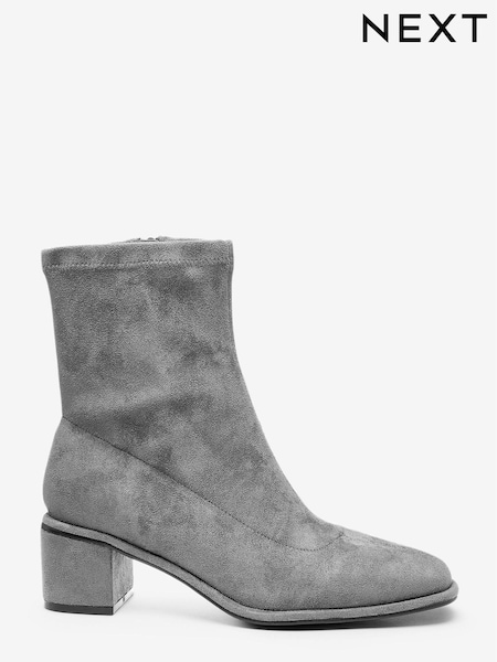 Grey Extra Wide Fit Forever Comfort® Sock Ankle Boots (T63582) | €24