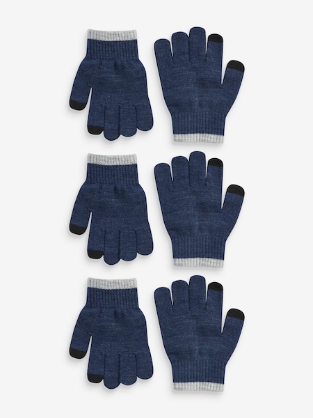 Marineblau/blau - Magic Finger Gloves 3 Pack (3-16yrs) (T63759) | 6 € - 7 €