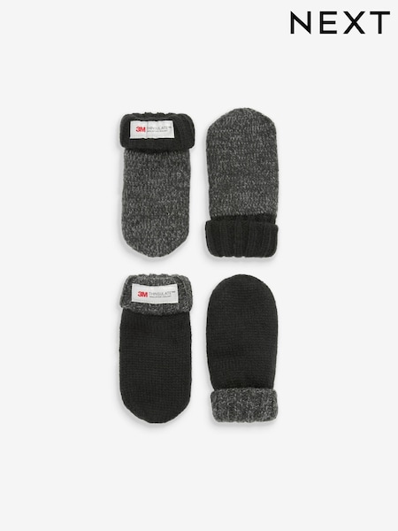 Anthrazitgrau - 2 Pack Thinsulate™ Mittens (3mths-6yrs) (T63882) | 7 € - 8 €