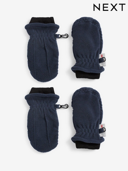 Navy Blue 2 Pack Fleece Mittens (3mths-6yrs) (T63884) | €6.50 - €7.50