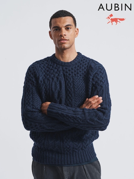 Aubin Polperro Patchwork Cable Crew Jumper (T64057) | €83