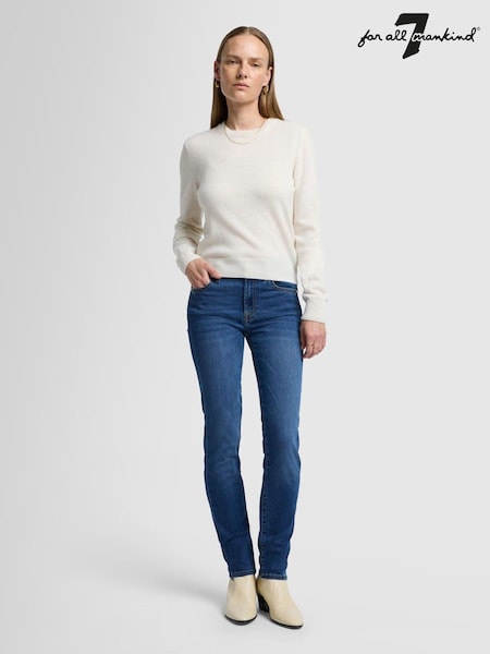 Умеренный синий - 7 For All Mankind Roxanne Mid Rise Slim Leg Jeans (T64078) | €132