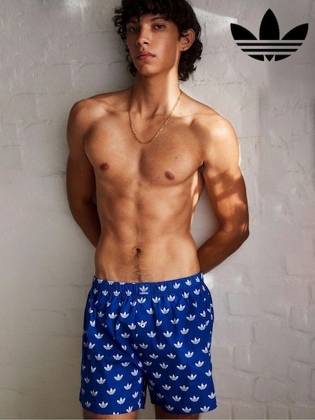 adidas Blue Comfort Core Icon 100% Cotton Boxers 2 Pack (T64101) | €37