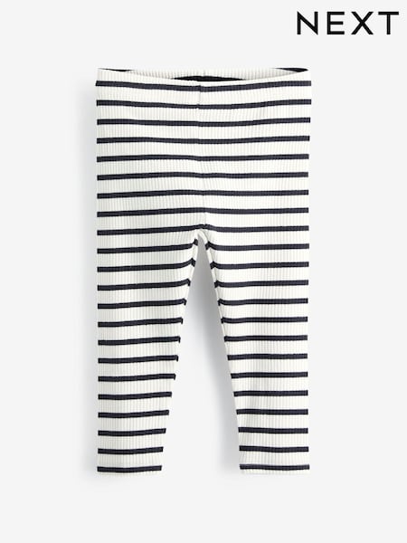 Black/White Stripe Rib Jersey Leggings (3mths-7yrs) (T64242) | AED18 - AED25