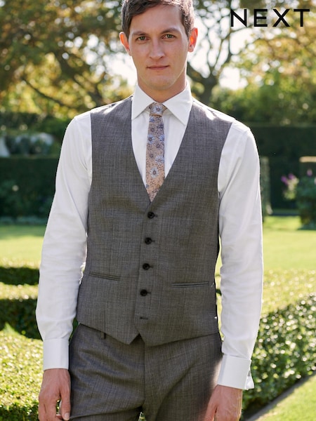 Grey Signature Cerruti 100% Wool Suit Waistcoat (T64751) | €54 - €59