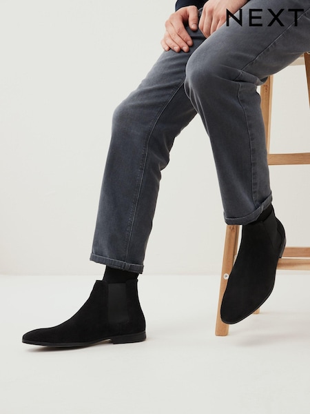 Schwarz - Suede Chelsea Boots (T65155) | 15 €