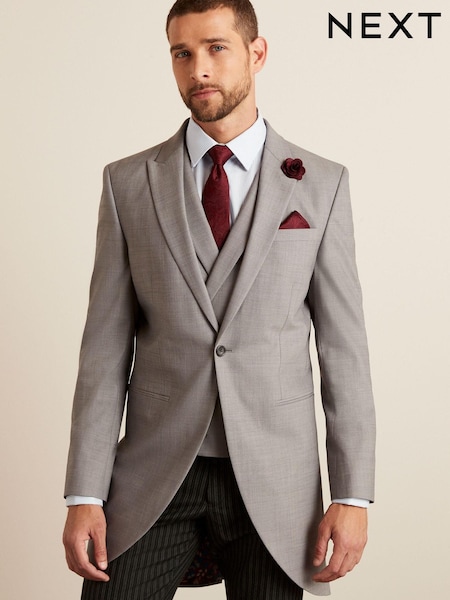 Grey Slim Fit Slim Fit Morning Wool Suit: Jacket (T65207) | € 63