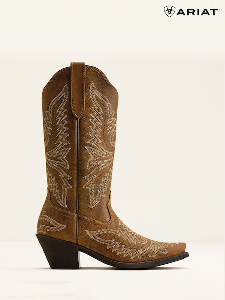 Brown - Ariat Round Up Collins D Toe Western Boots