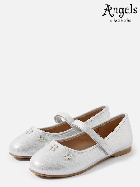 Angels by Accessorize Silver Flower Ballerina Flats (T65626) | €14