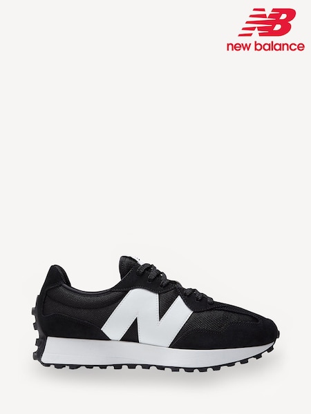 New Balance White/Black Mens 327 Trainers (T66449) | LEI 745