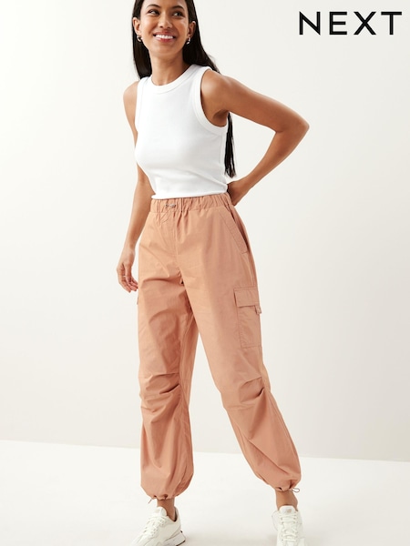 Dusty Pink Parachute Cotton Cargo Trousers (T66577) | €8