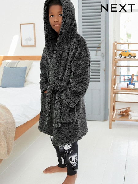 Grey Soft Touch Teddy Borg Fleece Dressing Gown (1.5-16yrs) (T66656) | €9 - €15