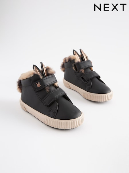 أسود شخصية أرنب - Touch Fasten Strap High Top Trainers (T66666) | ‏11 ر.ع.‏ - ‏12 ر.ع.‏