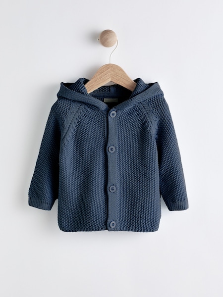 Marineblau/blau - Knitted Baby Bear Cardigan (0mths-2yrs) (T66733) | 11 € - 14 €