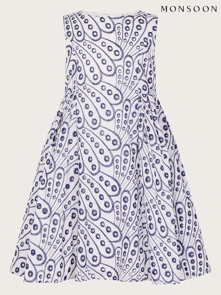 Monsoon Blue Butterfly Wing Embroidered Dress (T67539) | €35 - €41