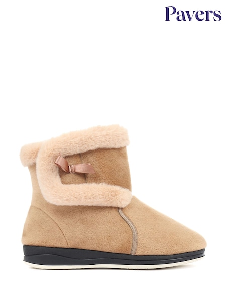 Pavers Beige Pavers Black Wide Fit Slipper Boots (T67826) | 1,682 UAH