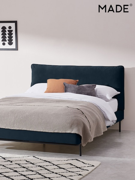 MADE.COM Navy Velvet Harlow Bed Frame (T68145) | €756 - €1,007