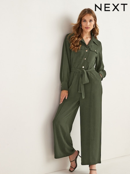 Vert kaki - Combinaison à manches longues et ceinture (T68713) | € 24