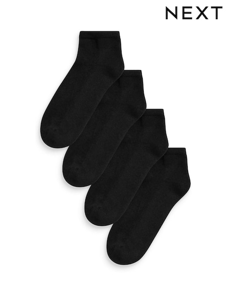 黑色 - Cushion Sole Trainer Socks 4 Pack (T68835) | HK$85