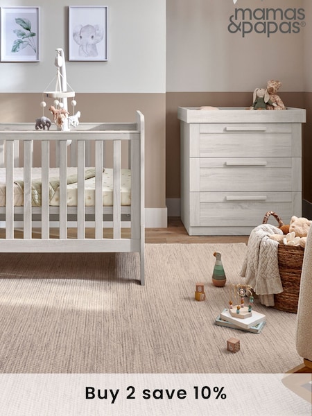 Mamas & Papas Nimbus White Atlas 2 Piece Nursery Furniture Set (T68942) | €730