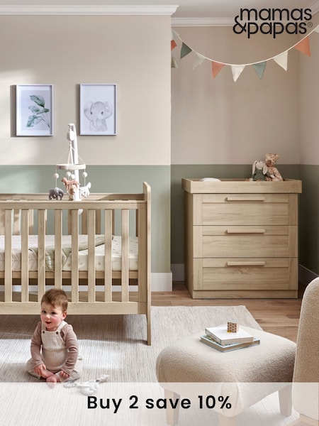 Mamas & Papas Light Oak Atlas 2 Piece Nursery Furniture Set (T68948) | €730