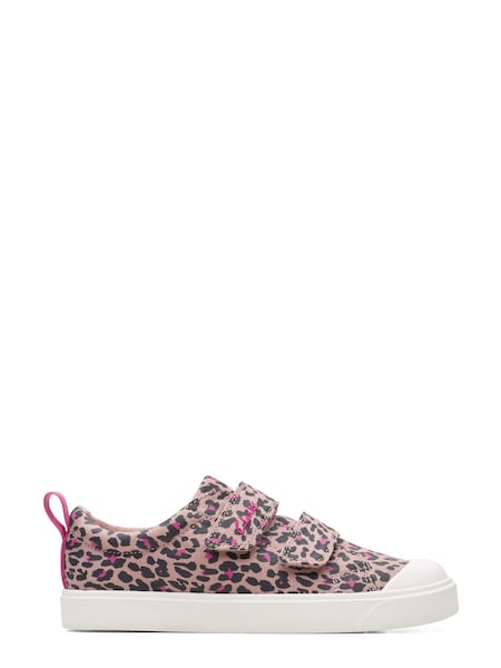 Clarks Pink Combi City Bright Multi Fit Canvas Shoes (T69487) | €37