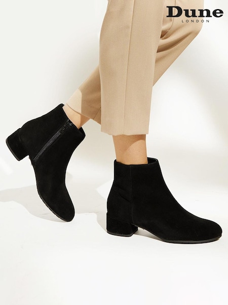 Dune London Black Wide Fit Pippie Smart Low Boots (T69636) | €164
