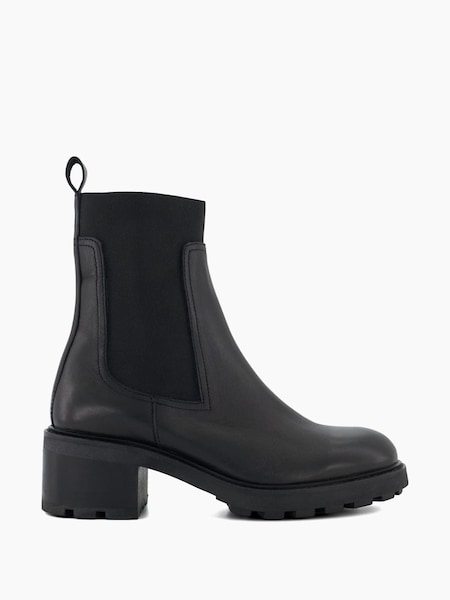 Dune London Black Perfect Chunky Heeled Chelsea Boots (T69638) | €88