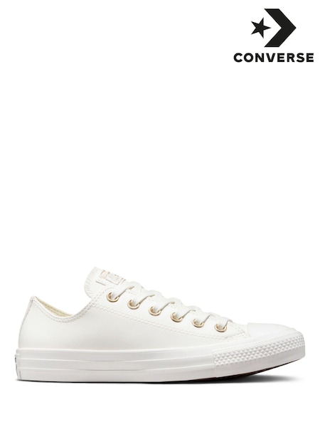 Converse White Leather Low Top Trainers (T70185) | €77
