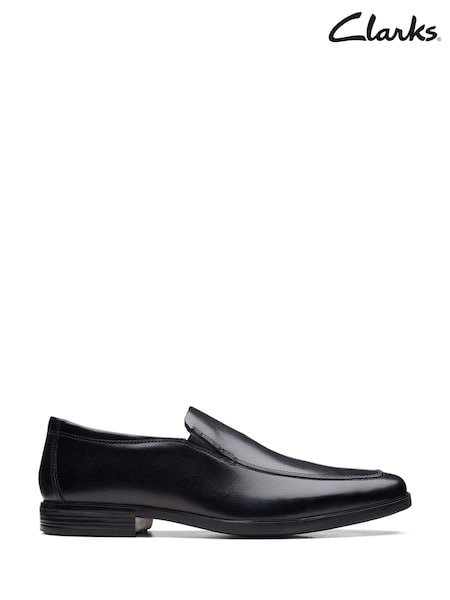 Clarks Black Standard Fit (G) Leather Howard Edge Shoes (T70218) | €107