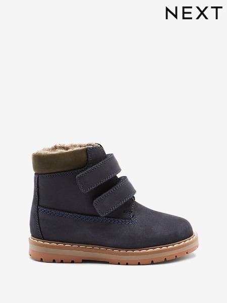 Blue Standard Fit (F) Leather Thermal Thinsulate™ Lined Touch Fastening Work Boots (T70516) | AED163 - AED193