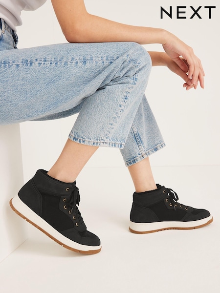 Black Forever Comfort Retro High Top Trainers (T70670) | €25