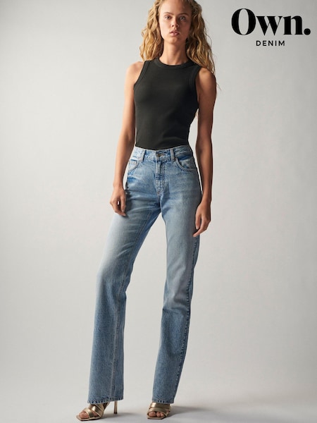 Own. Mid Blue Low Rise Flared Jeans (T71094) | €19