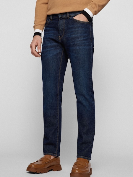 BOSS Dark Indigo Wash Maine Straight Fit Stretch Denim Jeans (T71251) | €99
