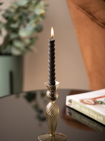 pt, Green Swirl Glass Candle Holder (T71339) | €10