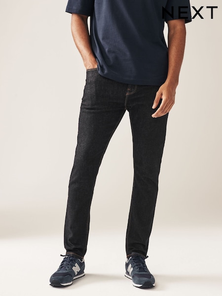 Schwarze Rinse-Waschung - Skinny Fit Classic Stretch Jeans (T72258) | 7 €