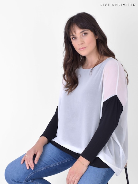 Live Unlimited Curve Ivory Blouson Sleeve Blouse (T72607) | €27