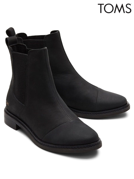 TOMS Charlie Black Leather Chelsea Boots (T72625) | €61